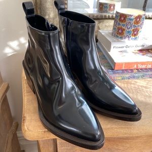 Brunello Cucinelli patent leather boot